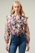 Remmy Floral Chessie Balloon Sleeve Ruffle Blouse
